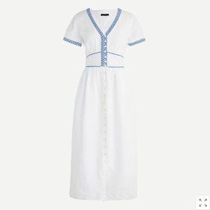 J Crew. Embroidered linen dress.